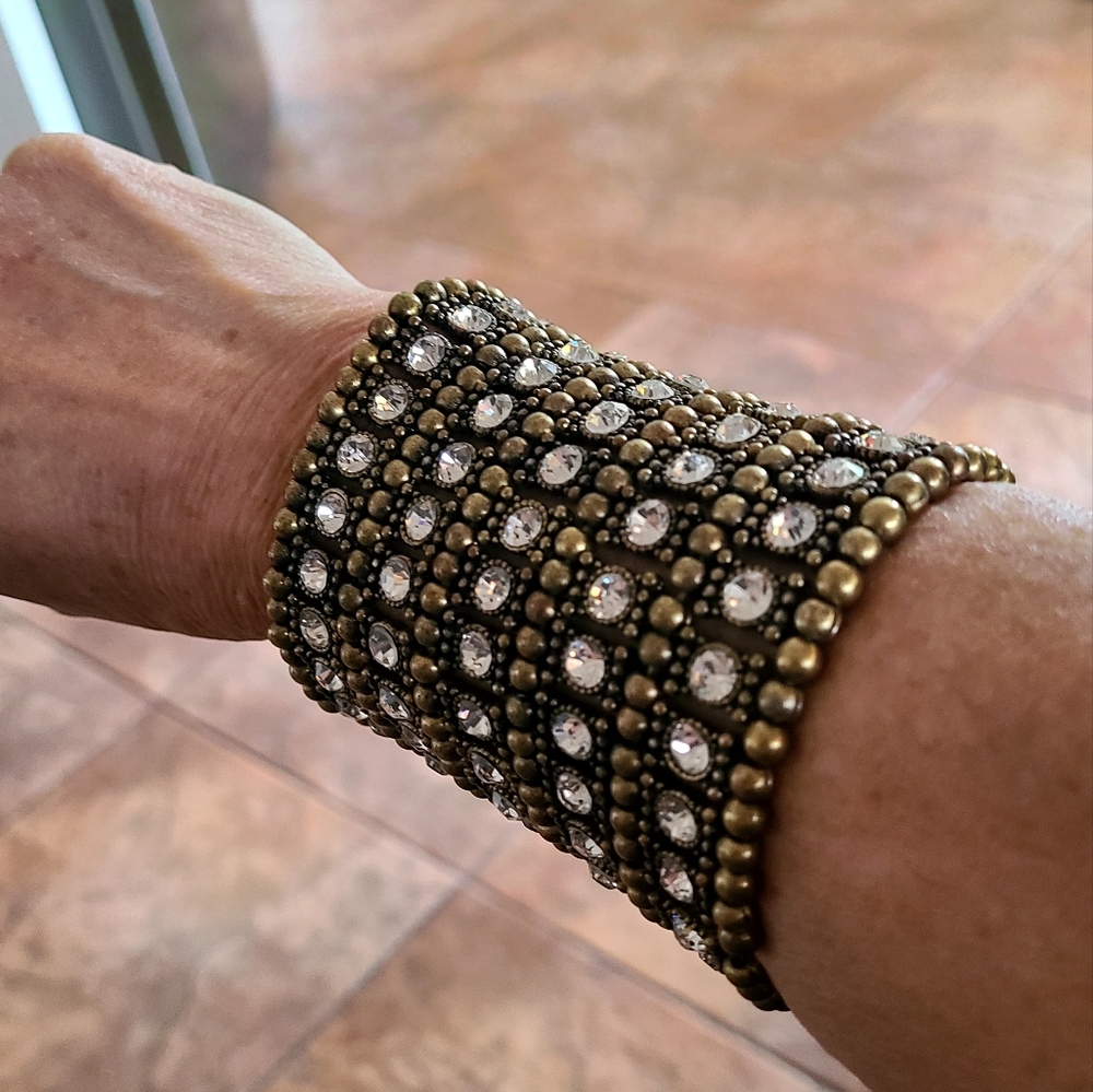 Heavy Brass Rhinestone bracelet
